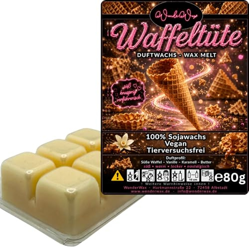 WonderWax® Duftriegel 6 x Duftwachs Würfel Weiß Waffeltüte | Farbe: Weiß | Raumduft für Duftlampen, Wax Melt, Sojawachs, Indoor Duftöl Wachs schmelzen für Aromalampe