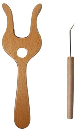 Forcella in legno, strumento per intrecciare, punta curva, set di ferri da maglia, ergonomico, per la produzione di cavi