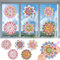 CAYUDEN 5D Suncatcher Bastelsets für Kinder, 6 Stück Mandala Diamond Painting Fensterbilder DIY Glitzer Sonnenfänger für Fensterdekoration, Wiederverwendbar Kindersicher Window Color für Geschenk