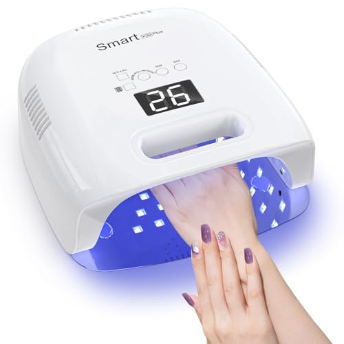 Nailgirls UV Lampe für Gelnägel, Wiederaufladbar UV Lampe Nägel, 30/60/99s Timer, Professionelles Nagellampe, Magnetische Metallgrundplatte, Tragbarer Nageltrockner, für Gelnägel Finger Zehennagel