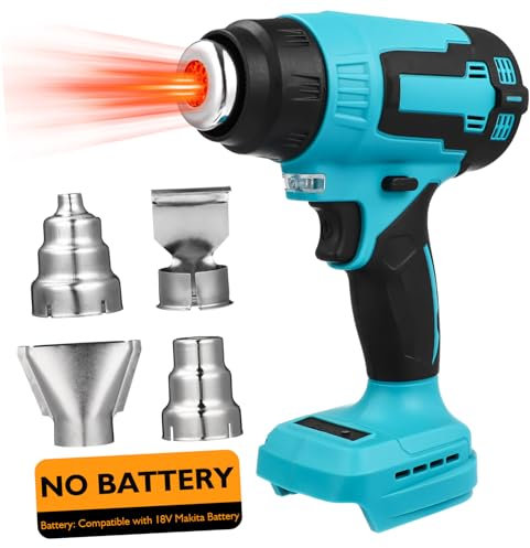 Tofficu Souffleur Air Chaud Portatif Sans Fil Outil De Chauffage à Air Chaud Avec Sélecteur De Marche Avant Arrière Pour Rétrécissement De Gaines Thermorétractables