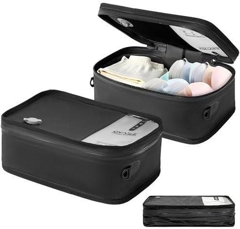 Sacchetti Sottovuoto Vestiti Riutilizzabili TPU Buste Sottovuoto Viaggio con IP67 Cerniera Impermeabile Borse Organizer Cubi di Imballaggio per Viaggi D'affari
