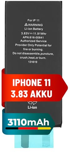 Mpsmobile® Akku für iPhone 11 | 3110mAh | Hohe Kapazität für Längere Nutzung | Ohne Flex-Kabel