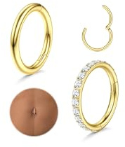 Diamday 2pcs Bauchnabelpiercing Hoop Bananabells für Damen Chirurgenstahl Piercing Bauchnabel Belly Piericng Helix Conch Tragus Bauchnabelpiercing Ring Körper Piercing Schmuck