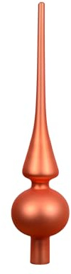 Christbaumspitze Glas 26cm hoch D=6cm Weihnachtsbaumspitze matt - Christbaumschmuck & Weihnachtsbaumschmuck - Warmorange matt
