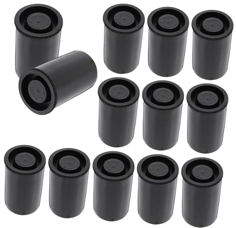 Veemoon 30pcs Plastic Camera Reel Storage with Lids Stackable Film Canister Case for Outdoor Activities and Travel in Black