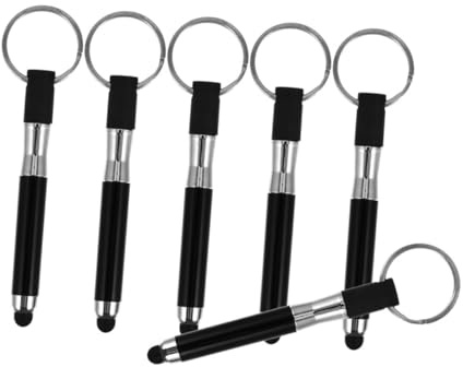 Alipis 6 Stück Kapazitiver Touch Pen Schlüsselanhänger Stylus Stift für Tablet Smartphone Hoher Touch genauigkeit Langlebiges Material Praktisches Zubehör