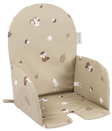 Meyco Sitzverkleinerer für Hochstuhl Antilop Ikea Forest Animals Sand | BPA & PVC-frei - wasserfestes PU-Sitzkissen - leicht zu reinigen - passgenau für Ikea Hochstuhl