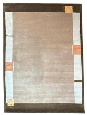 Rug Studios Teppich Venus Nepal - HANDGEKNÜPFT | Farbe: Sand | Größe: 170x240 cm | | Wohnzimmer | Schlafzimmer | strapazierfähig und leicht zu reinigen