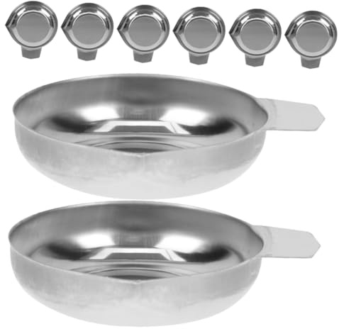 Homoyoyo Plateaux de Pesée Numériques Inox 8 Pièces Bec Verseur Incurvé, Coupelles pour Balance de Précision en Laboratoire et Usage Alimentaire Domestique