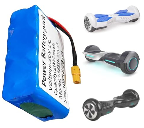 SSCYHT Batería para Hoverboard 10S1P Batería de Litio 36 V Batería Recargable 2 Ah Batería Repuesto para vehículos autoequilibrio Placa de protección BMS integrada