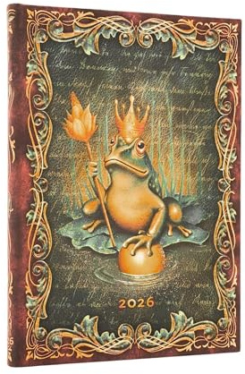 2026 The Brothers Grimm, Frog Prince (Fairy Tale Collection) Midi 12-month Vertical Hardcover Flexi Dayplanner 2026 (Elastic Band Closure)