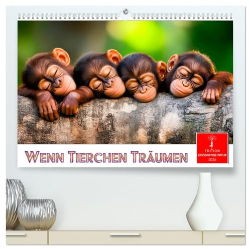 Wenn Tierchen träumen (hochwertiger Premium Wandkalender 2026 DIN A2 quer), Kunstdruck in Hochglanz: Momente, die man gemeinsam in Geborgenheit verbringt. (CALVENDO Tiere)