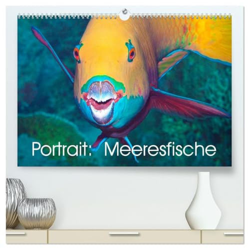 Portrait: Meeresfische (hochwertiger Premium Wandkalender 2026 DIN A2 quer), Kunstdruck in Hochglanz: Fische halten kaum still - Portraitfotos (CALVENDO Tiere)