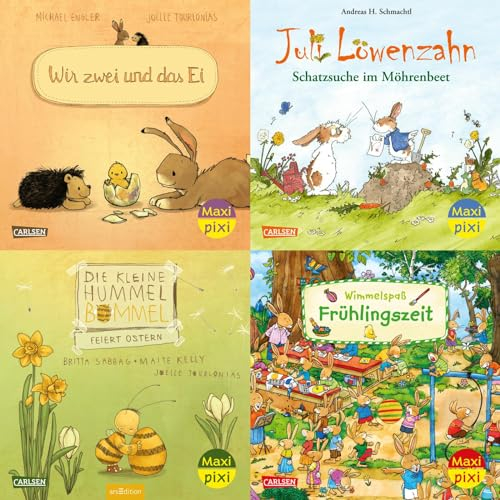 Maxi-Pixi-4er-Set 108: Frühlingszeit (4x1 Exemplar): 4 Minibücher für Kinder ab 3 Jahren rund um Ostern und Frühling (108)
