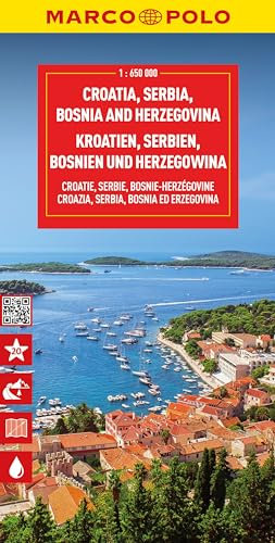 MARCO POLO Reisekarte Kroatien, Serbien, Bosnien und Herzegowina 1:650.000: Slowenien, Kosovo, Montenegro - Straßenkarte und Autokarte mit ... und digitaler Erweiterung (Marco Polo Maps)