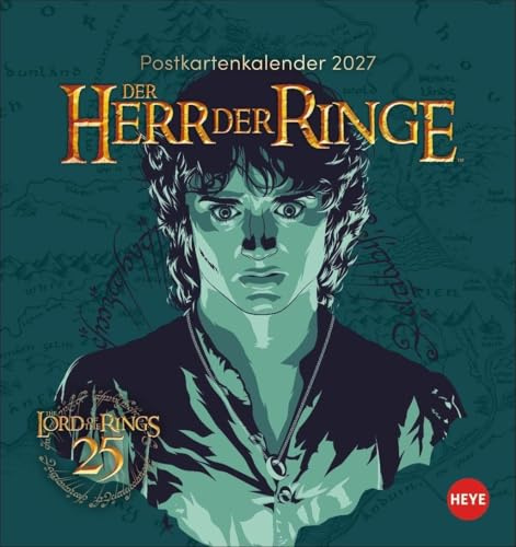 Herr der Ringe Postkartenkalender 2027: Kalender zum Aufstellen oder Aufhängen mit Herr-der-Ringe-Illustrationen in moderner, düsterer Optik. Frodo, Aragorn und Co. zum Sammeln und Verschicken