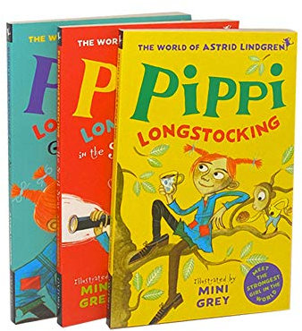 Pippi Longstocking 3 books collection set by mini grey