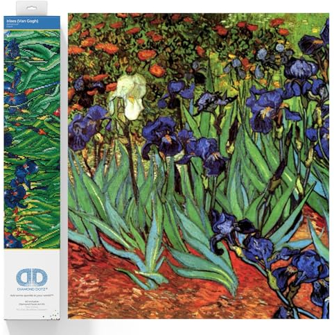 Diamond Dotz DD13-007 Irises von Van Gogh, ca. 71,12 x 55,9 cm gro�, Diamond Painting, Malen mit Diamanten, funkelndes Bild zum Selbstgestalten, f�r Kinder und Erwachsene