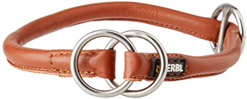 Kerbl Pet Rundleder-Halsband Roma mit Stopper 50cm, 8mm, cognac