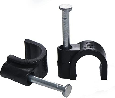 SSL Satellites 1-Pack Black Single 7mm RG6 Cable Clips Outdoor for Sky, Freesat, Freeview TV Aerial Satellite Sat Dish cable clip