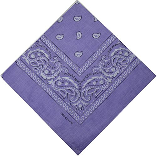 Bandana Halstuch Biker 1er 3er 6er 12er Pack Nikki Tuch Schal Paisley Kopftuch 100% Baumwolle 24 Farben (1er, Lila)