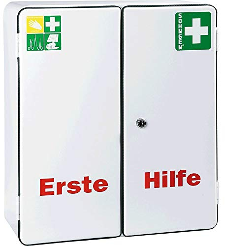 SÖHNGEN Verbandschrank Hamburg-Rom, weiß, Stahlblech, 40,4 x 17 x 46,2 cm, leer, Art.-Nr. 502004 | Erste Hilfe Schrank | Verbandsschrank | Sanitätswandschrank