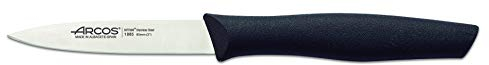 Arcos Desconocido Serie Nova Caja 12 uds Cuchillo Mondador, Hoja de Acero Inoxidable de 85 mm, Mango de Polipropileno Color Negro (12 UDS)