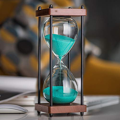 SAMLONG Große Sanduhr Timer 30 Minuten Deko Holz Sandglas Grün | Moderne Büro-Heimdekoration