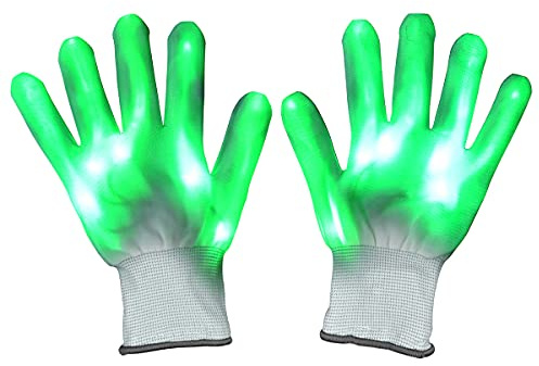 Lychee LED Leucht Handschuhe für Erwachsene,6 Blinkmodie,Skeleton Leuchtende Handschuhe Party/Tanzen/Weihnacht/Halloween/Clubs