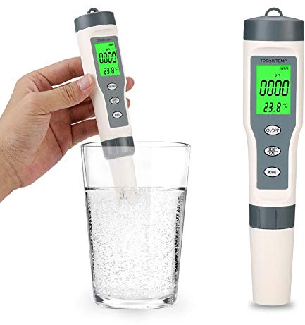 Cafopgrill Wasserqualität Tester, ph wert messgerät, PH Messgerät chlor, ph messgerät Wasser 3 in 1 Tragbare Digitale TDS PH Temp Meter Aquarium Pool Wasser Reinheit