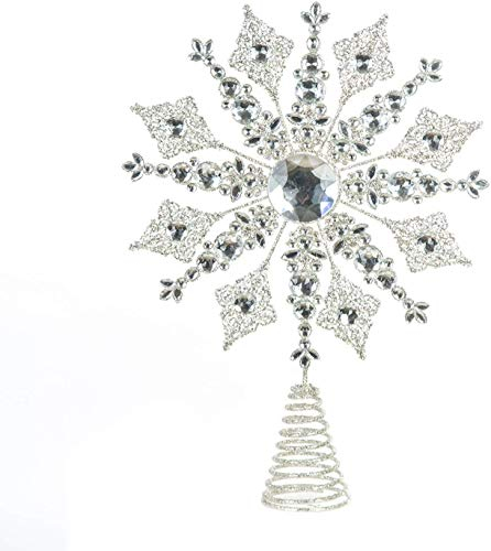 Topadorn Baumspitze Metall Silber Stern Schneeflocke Baumspitze Festliche Party Zuhause Weihnachten Liberty