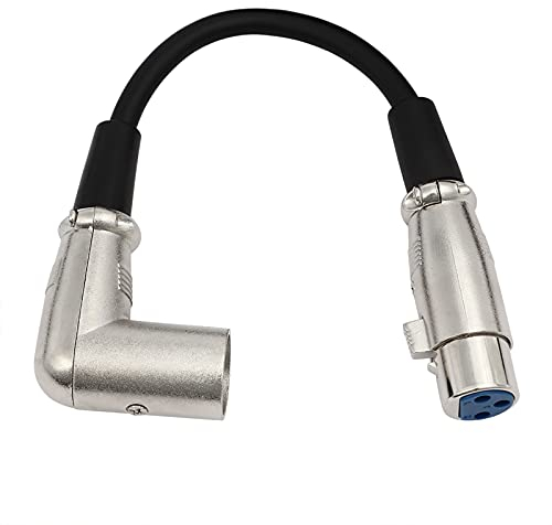 Oluote Câble 3Pin XLR à Angle droit à 90 degrés Câble d'Extension Audio Câble de Microphone (A)
