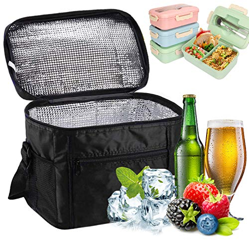 Sinwind Nevera Bolsa, Bolsa Comida Térmica, Almuerzo Bolsa, Nevera Playa Portatil Bolsa, Bolsa Refrigeradora para Picnic, para Picnic, Playa, Camping, Barbacoa (Negro)