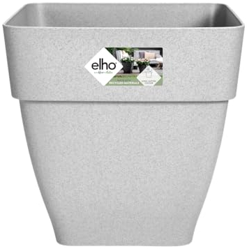 Elho Vibia Campana Carré 30 - Pot De Fleurs pour Extérieur - Ø 28.8 x H 28.2 cm - Gris/Living Ciment