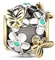 GNOCE Schmetterlings Liebe Blume Charms Kugel 925 Sterling Silber Gold Schmetterling überzogener mit Grüner Saphir Natur Thema Perle Passt Alle Armbänder/Halsketten für Sie