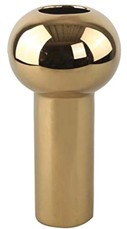 Cooee Design Pillar-Vase aus Keramik in der Farbe Gold Handgefertigt, Maße: 17cm x 17cm x 32cm, HI-028-21-GD