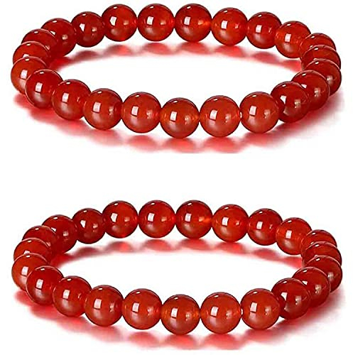 DOUFAN Roter Achat Krampfader Heilung Fußkettchen, Lymphdrainage Armband, Dreifach Infrarot Armband, Anti Schwellung Knöchel Armband, Anti Schwellung Energie Fußkettchen