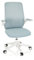 hjh OFFICE 830105 Bürostuhl mit klappbaren Armlehnen Miko W Stoff Schreibtischstuhl mit Lordosenstütze und Netzrücken, Hellblau/Weiß