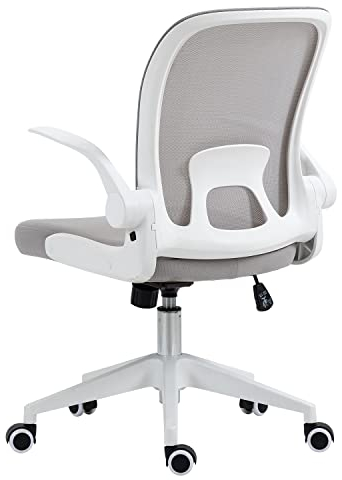 Ahua Silla de Oficina Reposabrazos abatibles, de Malla Transpirable con cojín Grueso Rotación de 360 Grados y función de elevación, de Escritorio Fácil de Montar, Model: CY-8002-W