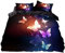 WFBZ Mädchen Bettwäsche Schmetterling Schwarz Kinderbettwäsche Butterfly 100% Mikrofaser Kinder Bettbezug 155x220 Mit Kissenbezug 80x80 Für Herren Damen Teenager