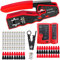 MAYLINE RJ45 RJ12 Crimp Network Tool kit, CAT5 CAT6 Stripper Cable Crimping Tool, Professional LAN Cable Tester, Ethernet Crimper kit&RJ45 Crimp Repair Tool with Connectors(Red)