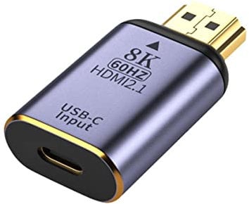 chenyang CY USB-C Type C femelle entrée source vers HDMI 2.1 sortie mâle HDTV adaptateur 8K @ 60Hz 4K @ 120Hz pour tablette, téléphone et ordinateur portable