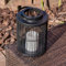 MiniSun | Contemporary Battery Operated Integrated LED Black Cylindrical Wire Basket Outdoor Lamp | Lanterns, Home Décor & Improvement Essential | Includes Bulb [2700K Warm White]