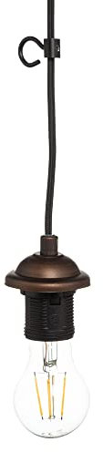 LITECRAFT Fresia Ceiling Pendant Wall Plug in Braided Cable Light - Brushed Bronze