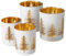 4 STK Windlichter Tannenbaum Gold Farben n331 Kerzenhalter Bäume Shabby Chic Weihnachtsdeko klar matt Geschenk Teelichthalter Windlicht Set Weihnachten Tischdeko