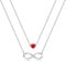 Infinity Kette Damen 925 Sterling Silber, Herz Anhänger Layered Halskette Kristall Unendlichkeit Ketten, Geburtstag Valentinstag Weihnachten Muttertag Schmuck Geschenke für Frauen Freundin Frau Mama