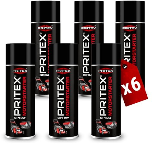PRITEX Motorstarter Spray 6X 400ml, Starthilfespray für Benzin & Diesel