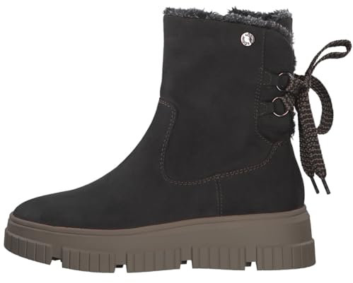 s.Oliver Damen Winterstiefeletten ohne Absatz Gefüttert Plateau Vegan Grau (Graphite), 38