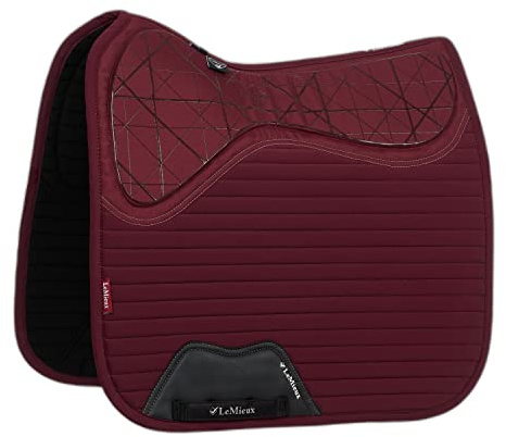 LeMieux Soft Shell Antirutsch Dressurquadrat - Sattelstabilität, Griffigkeit & Komfort - atmungsaktiv - Burgunderrot - Einheitsgröße